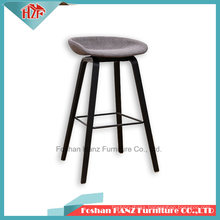Fabric Bar Stool Bar Chair with Cushion Black Wooden Base